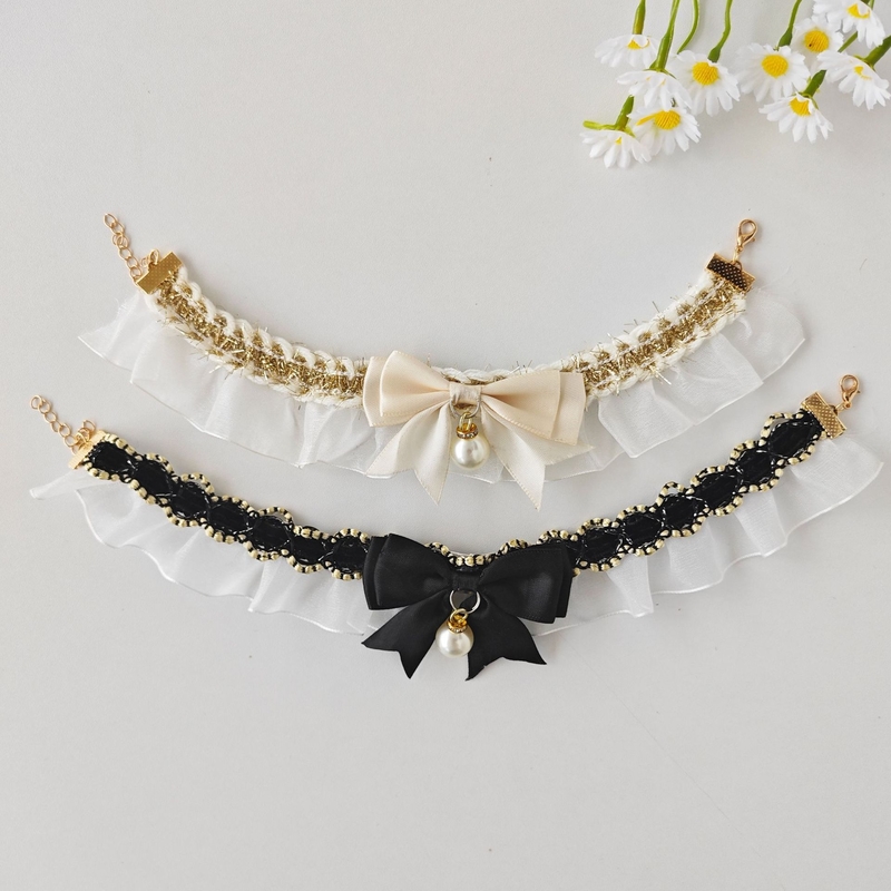 Adjustable Lace Pet Bib Collar Scarf for Cats Dogs